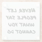 Niemals Gelassen Menschen sagen Untersetzer aus Gl (Rückseite)