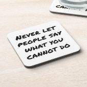 Niemals Gelassen Menschen sagen Untersetzer aus ha (Linke Seite)