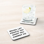 Niemals Gelassen Menschen sagen Untersetzer aus ha (Rechte Seite)