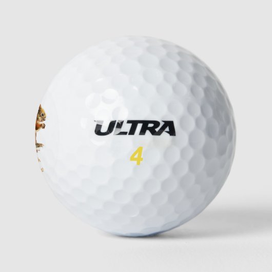 Niemals genug Red Eichhörnchen Spaß Tierangebot ni Golfball (Logo)