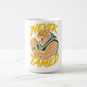 Niemals Gezähmtes Leopard-Grafik-T-Shirt Kaffeetasse