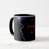 Niemals Kaffe nur T-Shirt Tasse (Vorderseite Links)