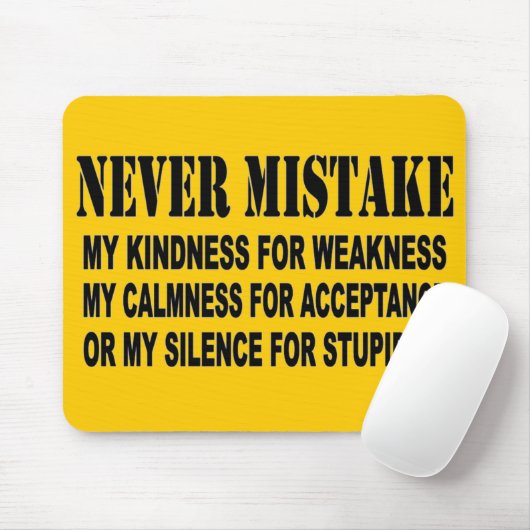 NIEMALS MISTAKE MOUSEPAD (Mit Mouse)