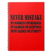 NIEMALS MISTAKE NOTIZBLOCK (Vorderseite)