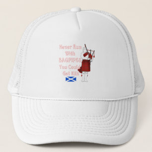 Niemals mit Bagpipe zu laufen, kann man Kilt bekom Truckerkappe