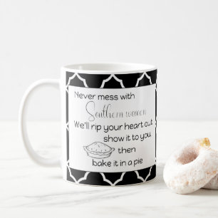 Niemals mit den Schwarz-weißen Sitten von Frauen i Kaffeetasse