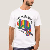 Niemals mit der Menge verschmelzen Regenbogen Cham T-Shirt (Vorderseite)