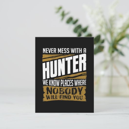 Niemals mit Jägern durcheinander Dankeskarte (Stehend Vorderseite)