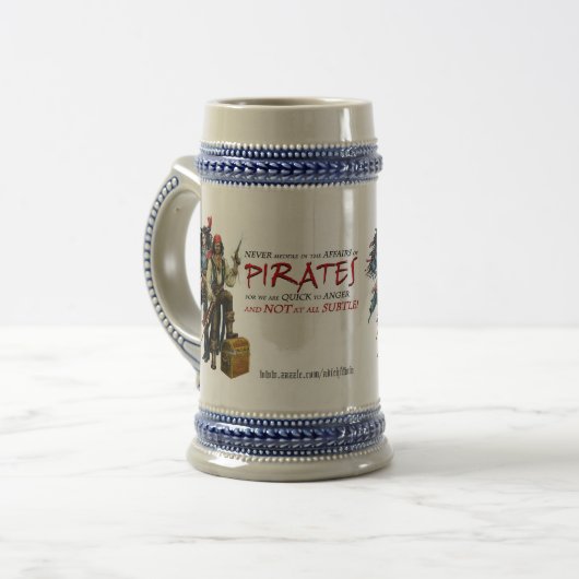 Niemals mit Piraten Bierglas (Vorderseite Links)