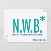 Niemals ohne Binokulare Postkarte (Vorne/Hinten)