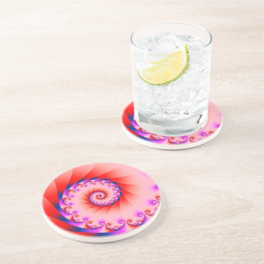 Niemals Schluss mit Pinks und Blues Sandstein Untersetzer (Seite)