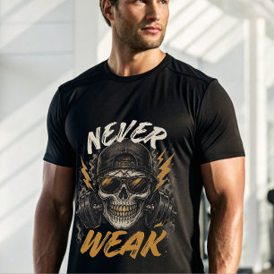 Niemals Schwaches Totenkopf-Gym-Shirt Wilder Wor T-Shirt