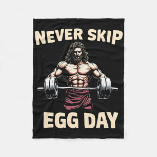 Niemals Skip Egg Day T-Shirt Funny Jesus Ostern Gy Fleecedecke