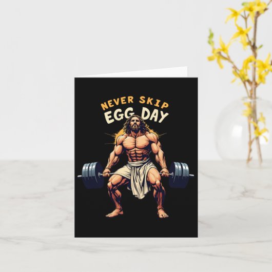 Niemals Skip Egg Day T-Shirt Funny Jesus Ostern Gy Karte (Gelbe Blume)