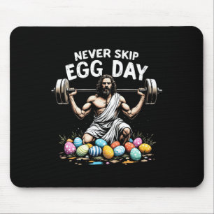 Niemals Skip Egg Day T-Shirt Funny Jesus Ostern Gy Mousepad