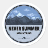 Niemals Sommergebirge Colorado Camping Runder Aufkleber (Vorderseite)
