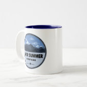 Niemals Sommergebirge Colorado Camping Zweifarbige Tasse (Vorderseite Links)