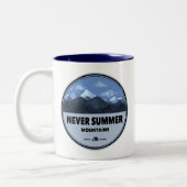 Niemals Sommergebirge Colorado Camping Zweifarbige Tasse (Links)