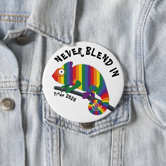 Niemals Untergehen Regenbogen Chamäleon Pride Button (Beispiel)