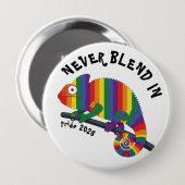 Niemals Untergehen Regenbogen Chamäleon Pride Button (Vorne & Hinten)