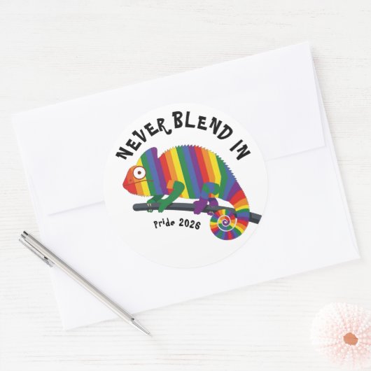 Niemals Untergehen Regenbogen Chamäleon Pride Runder Aufkleber (Umschlag)