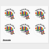 Niemals Untergehen Regenbogen Chamäleon Pride Runder Aufkleber (Blatt)