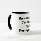 Niemals unterschätzen tasse (Vorderseite Links)