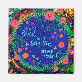 Niemals vergessen Beileid Verlust Inspiration Blum Magnet (Vorne)