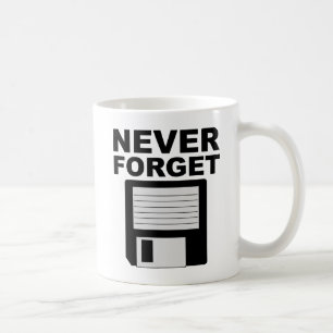 Niemals vergessen Diskette Lustiger Becher Kaffeetasse