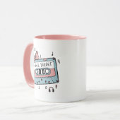 Niemals vergessen Kassette Retro Tasse (Vorderseite Links)