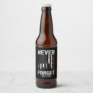 Niemals vergessen September 11 2001 Gedenktag  Bierflaschenetikett