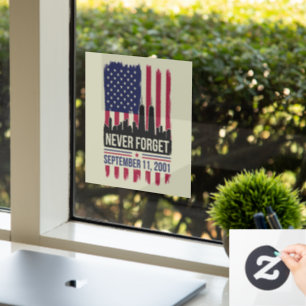Niemals vergessen September 11 2001 Gedenktag USA Fensteraufkleber