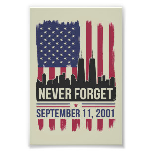 Niemals vergessen September 11 2001 Gedenktag USA Fotodruck