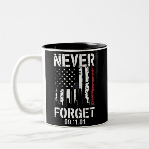 Niemals vergessen September 11 2001 Gedenktag  Zweifarbige Tasse