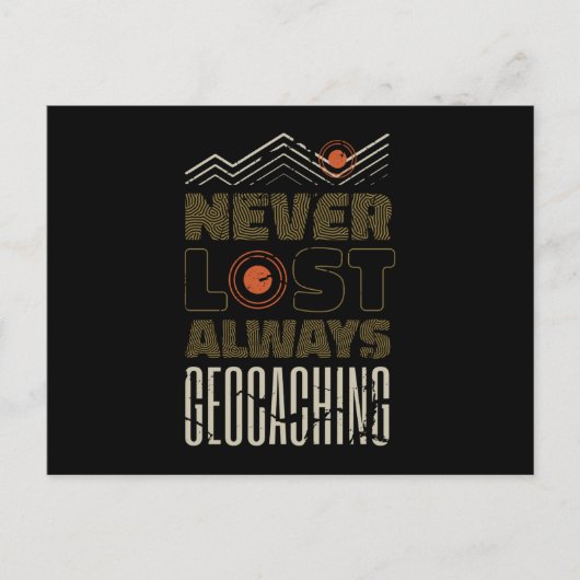 Niemals verloren immer Geocacher Postkarte (Vorderseite)