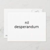 Niemals Verzweiflung Postkarte (Vorne/Hinten)