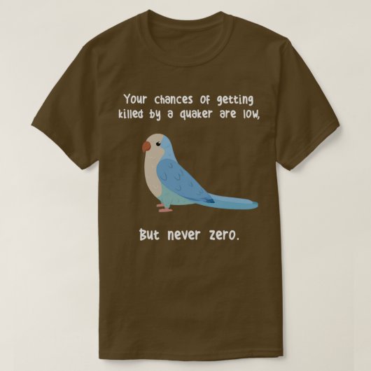 Niemals Zero Quaker Parrot T-Shirt (Design vorne)