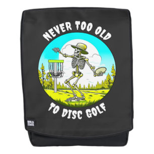 Niemals zu alt für Disc Golf   Skelett Werfen Rucksack