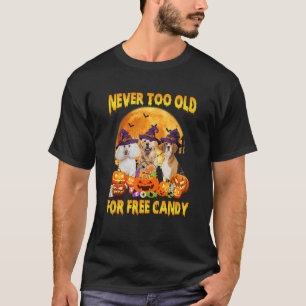 Niemals zu alt für kostenlose Süßigkeiten für Hund T-Shirt
