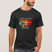 Niemals zu alt für Ölaustritte! Brennender Motorra T-Shirt (Vorderseite)