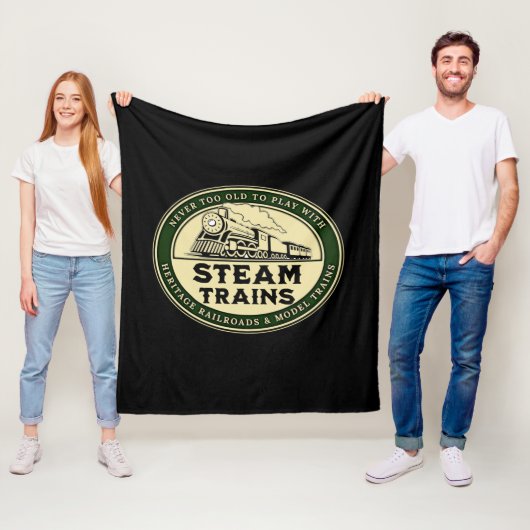 Niemals zu alt, um mit Dampfzug zu spielen Eisenba Fleecedecke (Beispiel)