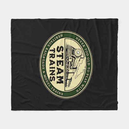 Niemals zu alt, um mit Dampfzug zu spielen Eisenba Fleecedecke (Vorderseite (Horizontal))