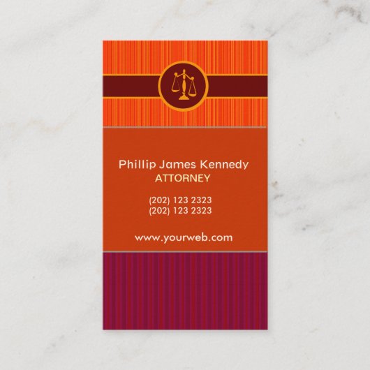 Niemals zu MUch Stripes Anstellung eines Anwalt Terminkarte (Vorderseite)