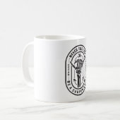 Niemals zu spät Skeleton Surfer Chick Ocean Vibes Kaffeetasse (Vorderseite Links)