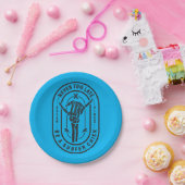 Niemals zu spät Skeleton Surfer Chick Ocean Vibes Pappteller (Party)