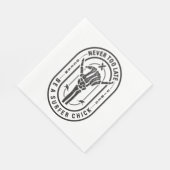 Niemals zu spät Skeleton Surfer Chick Ocean Vibes Serviette (Ecke)