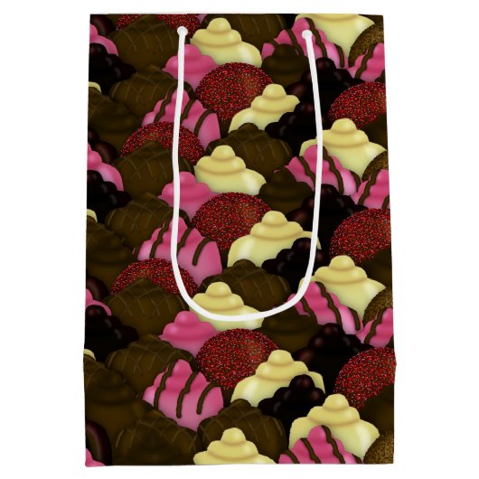 Niemals zu viel Schokolade-Geschenktasche Mittlere Geschenktüte (Rückseite)