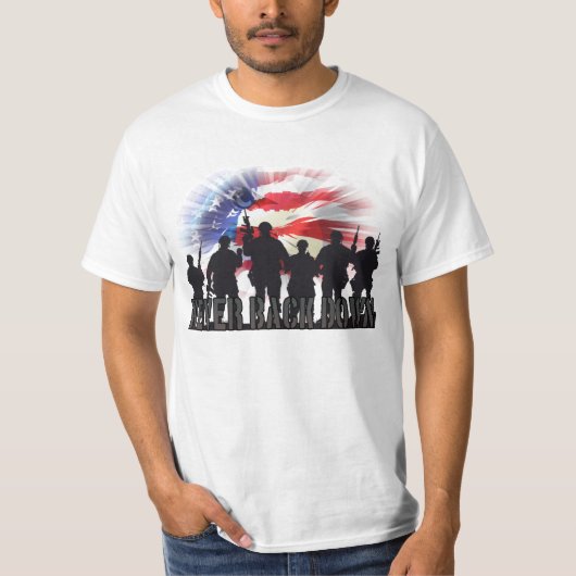 Niemals zurück auf American FLag Patriotic T-Shirt (Vorderseite)