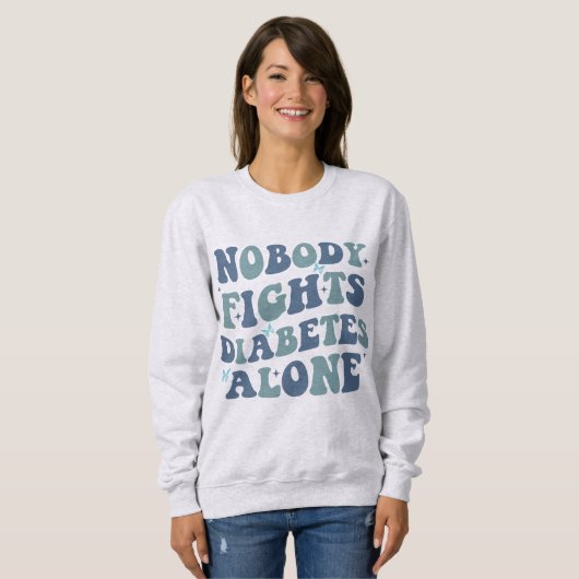 Niemand bekämpft Diabetes allein Sweatshirt (Vorne ganz)