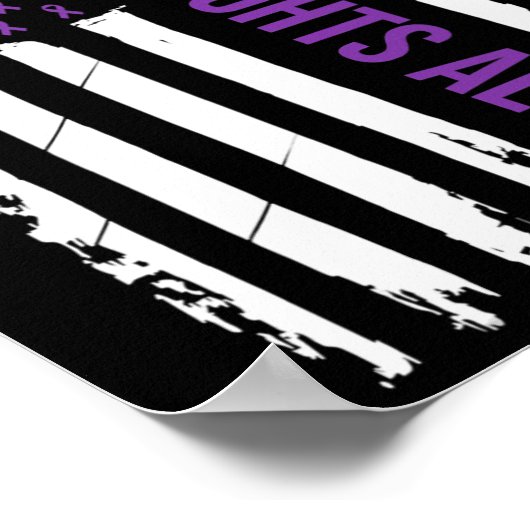 Niemand fliegt allein Lila Ribbon Alzheimer Aware Poster (Ecke)